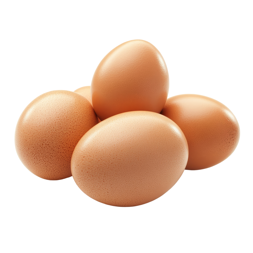 Fresh brown eggs isolated on a clean transparent background for culinary use and healthy recipes in meal preparation, eggs isolated on transparent background png