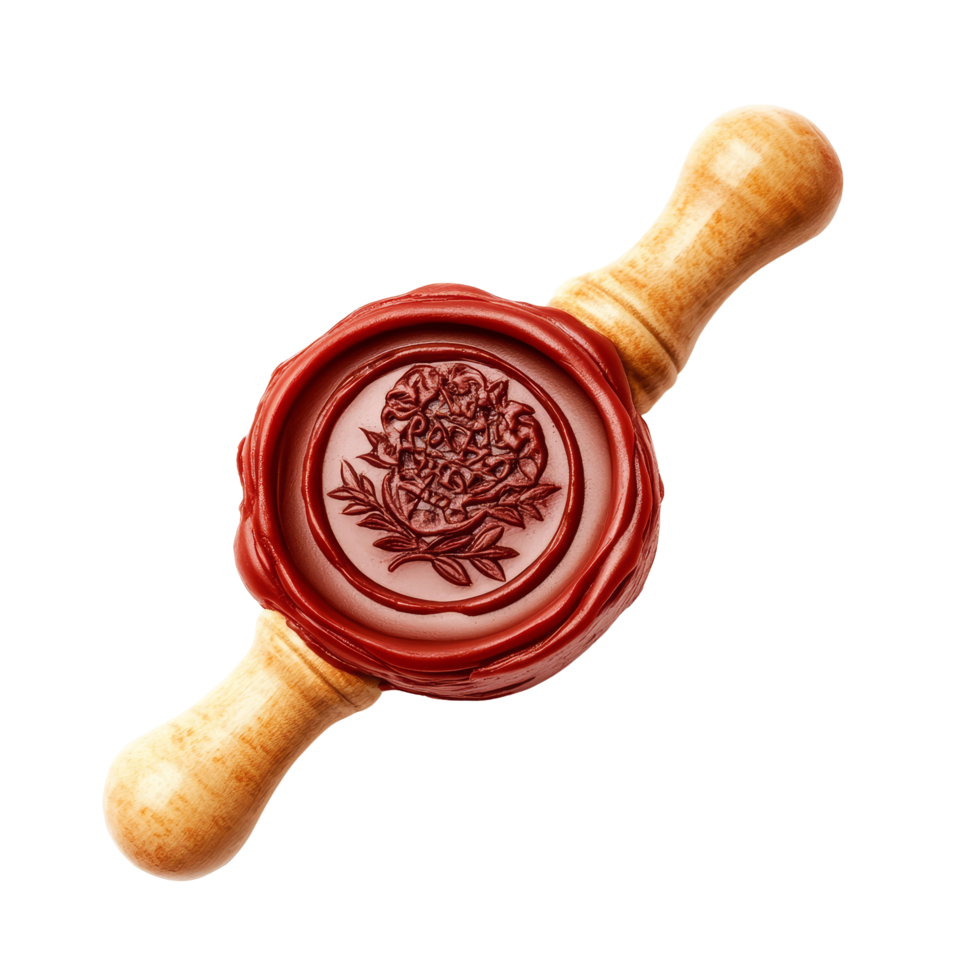 Elegant wax seal with detailed floral design and the word certified, perfect for letters or documents, Wax Seal with Certified Word Isolated Stock Illustration png