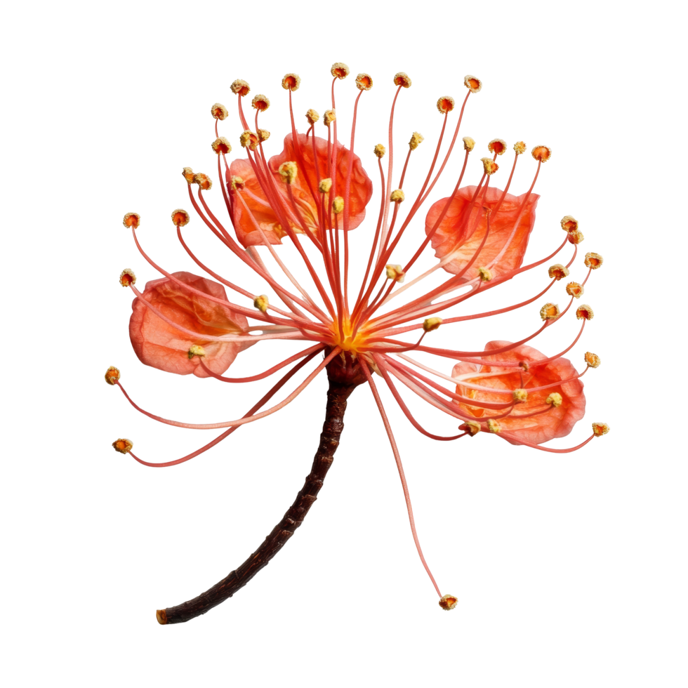 Stunning Dipterocarpus alatus flower on a transparent background, showcasing its vibrant colors and details, Dipterocarpus Alatus Flower on transparent background png