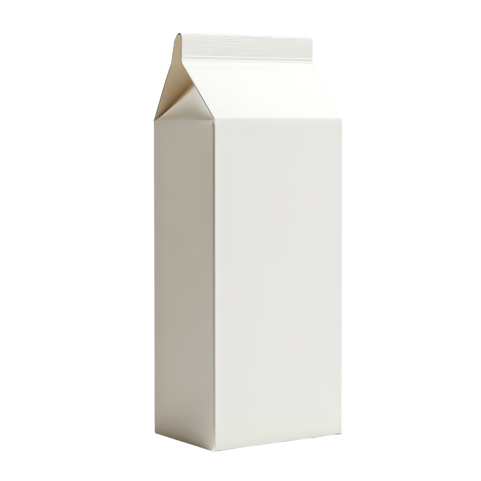 Blank carton designed for milk or juice ready for branding and packaging on a clean transparent background, Milk or juice blank carton png