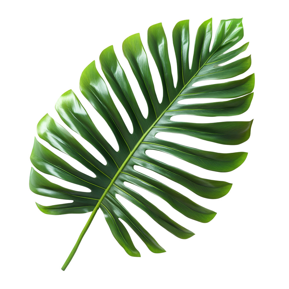 Explore the beauty of tropical nature with a vibrant green palm leaf against a crisp transparent background, tropical nature green palm leaf on transparent backgroundfile png