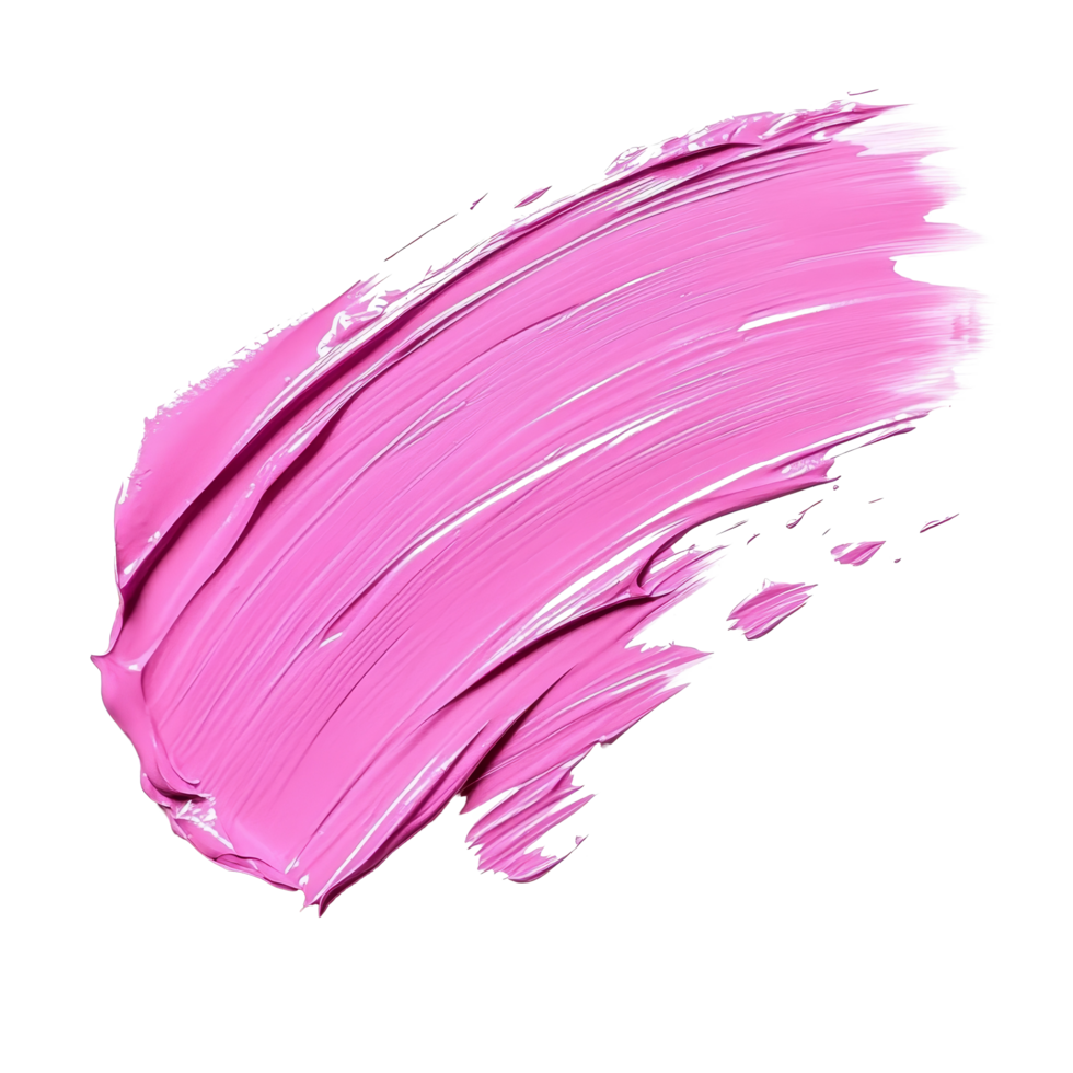 Vibrant pink paint brushstroke isolated on a clean transparent background showcasing artistic expression in color, pink color paint brushstroke isolated on transparent background png