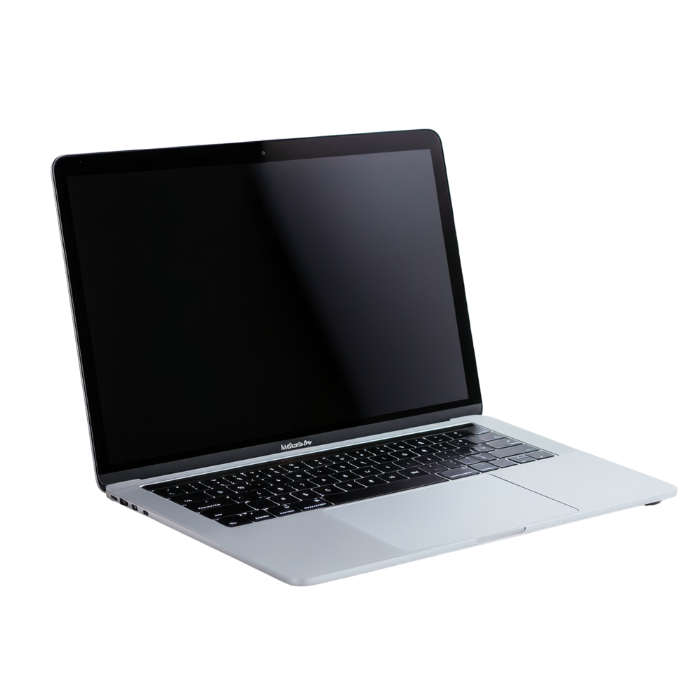 A sleek laptop placed on a clean transparent background, ready for work or creative projects in a modern workspace, laptop with empty space on transparent background png