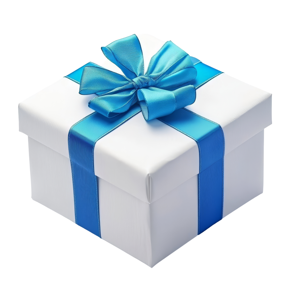 Elegant transparent and blue gift box with ribbon perfect for any celebration or special occasion, transparent And Blue Gift Box With Ribbon png