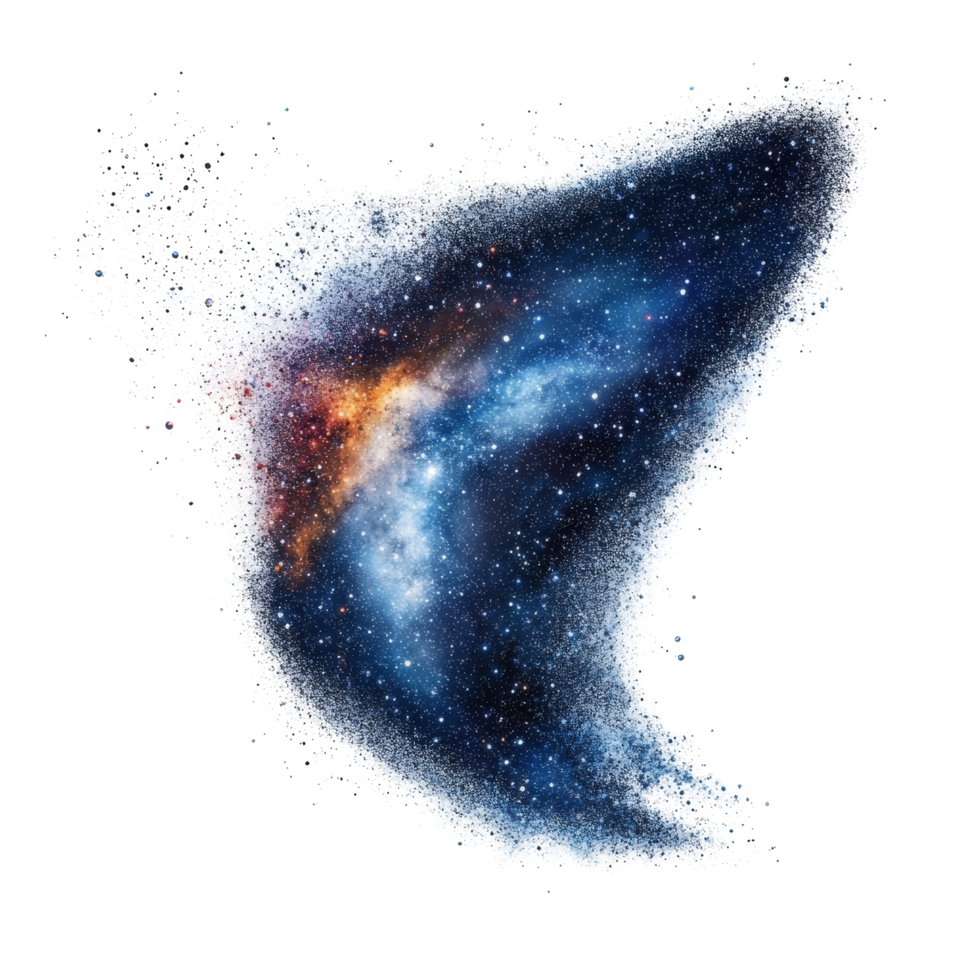 A vibrant view of the Milky Way galaxy highlighted by cosmic dust and scattered stars in deep space, Milky Way Galaxy with Cosmic Dust and Stars, Isolated on transparent background png