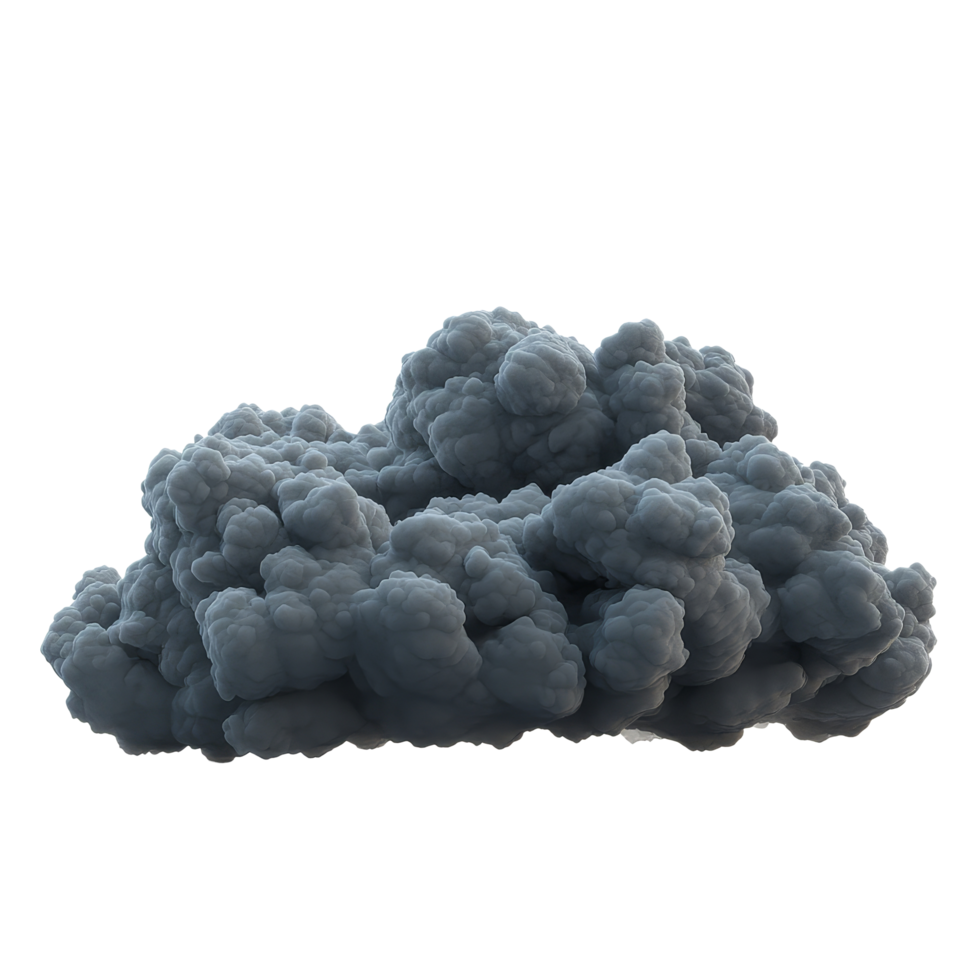 Dark storm clouds gather ominously on a transparent background creating a dramatic atmosphere, 3D cartoon Dark Storm Clouds On transparent background png