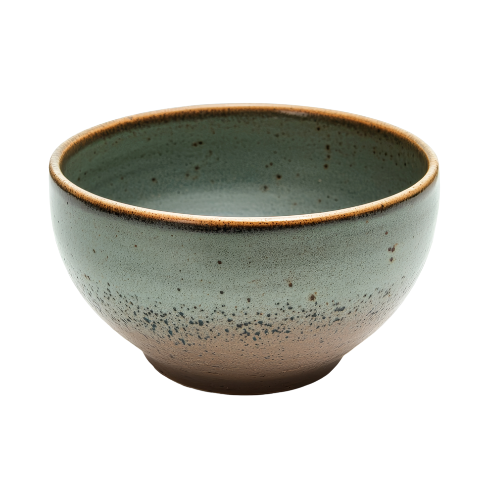 Ceramic bowl with a glaze, showcasing a smooth surface and subtle color variations on a transparent background, red ceramic bowl isolated on transparent background png