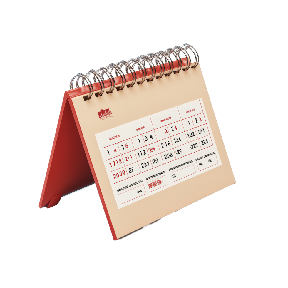 November table calendar isolated on a transparent background with clear dates and a spiral binding for easy viewing, table calendar 2024 november isolated on transparent background png