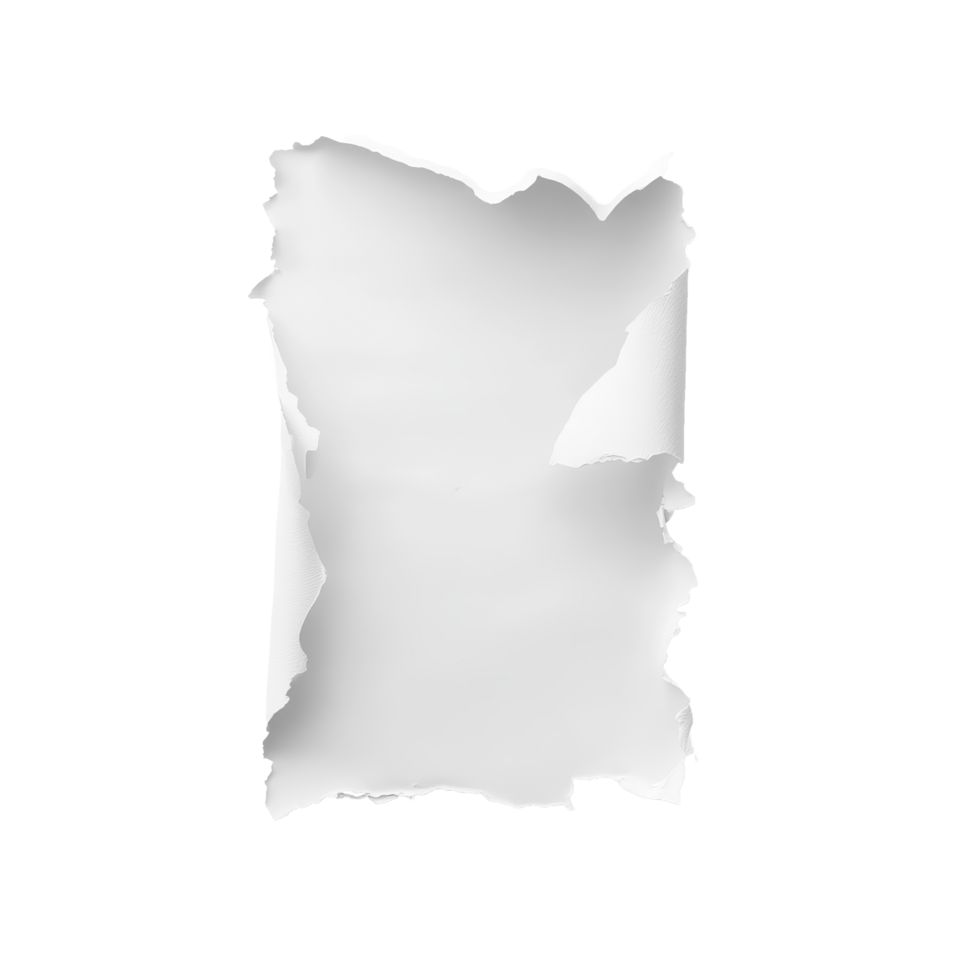 A torn piece of transparent paper isolated against a clean transparent background showcasing a textured edge, piece of transparent paper tear isolated on transparent backgroundfile png
