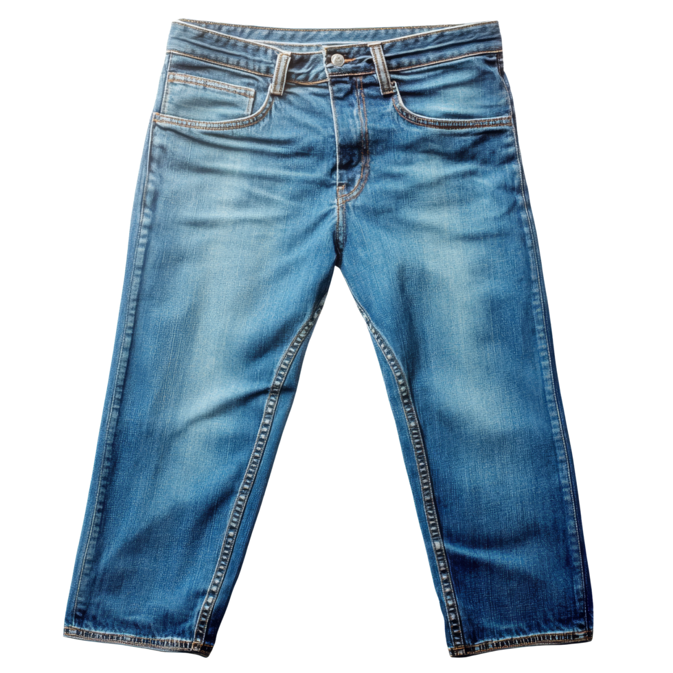 Stylish blue jeans isolated on transparent background with transparent-colored accents for casual fashion, blue jeans isolated on transparent png