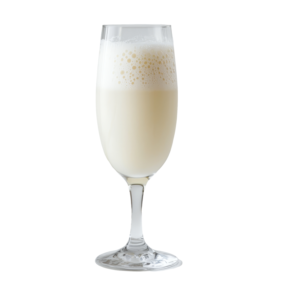 A refreshing glass of creamy beverage on a clean transparent background ideal for summer or festive celebrations, transparent Champaka on transparent background png