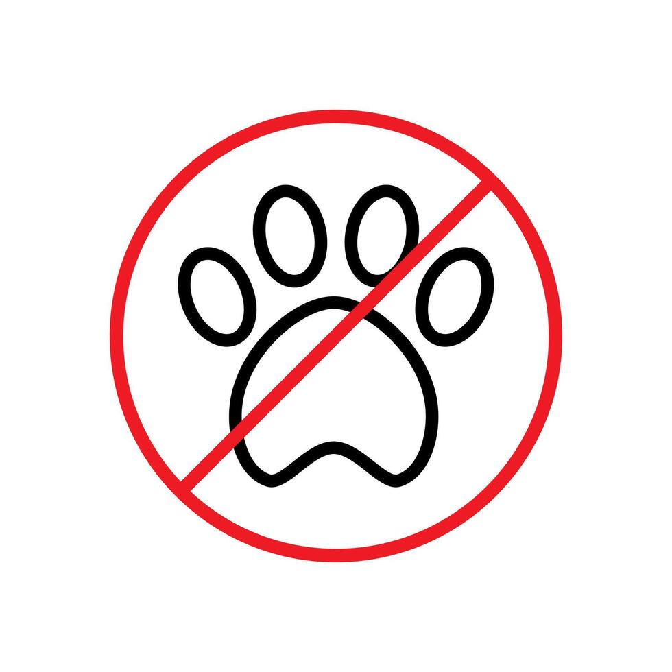 no pets allowed line icon vector