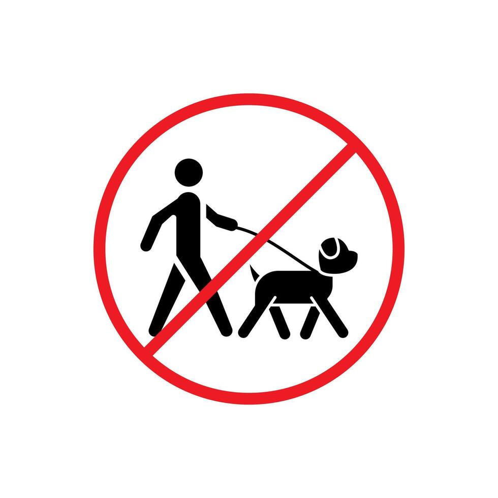 No Pets Allowed Icon Sign Silhouette vector