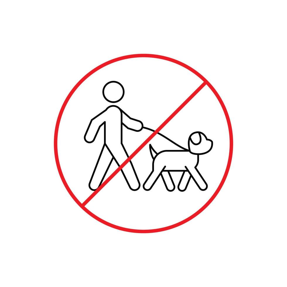 No Pets Allowed Line Icon Sign vector
