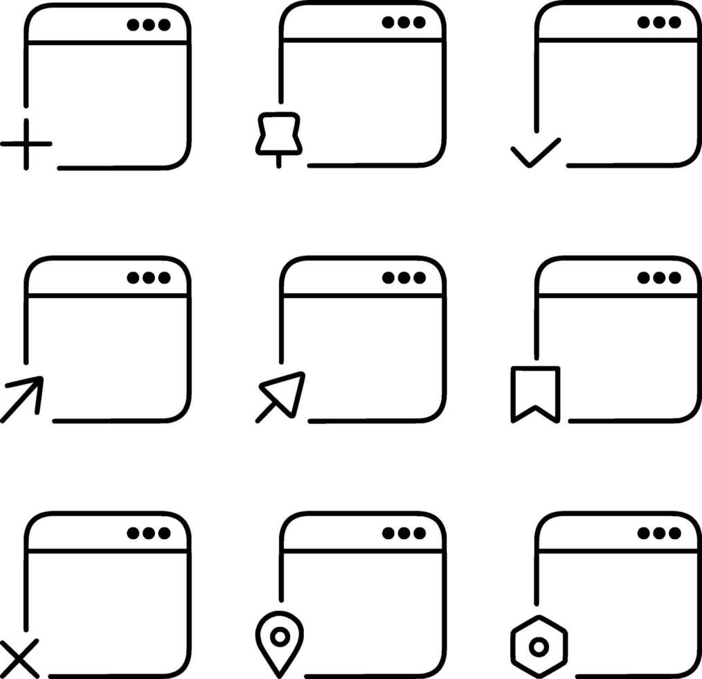 collection of cute icon user interface illustration vector