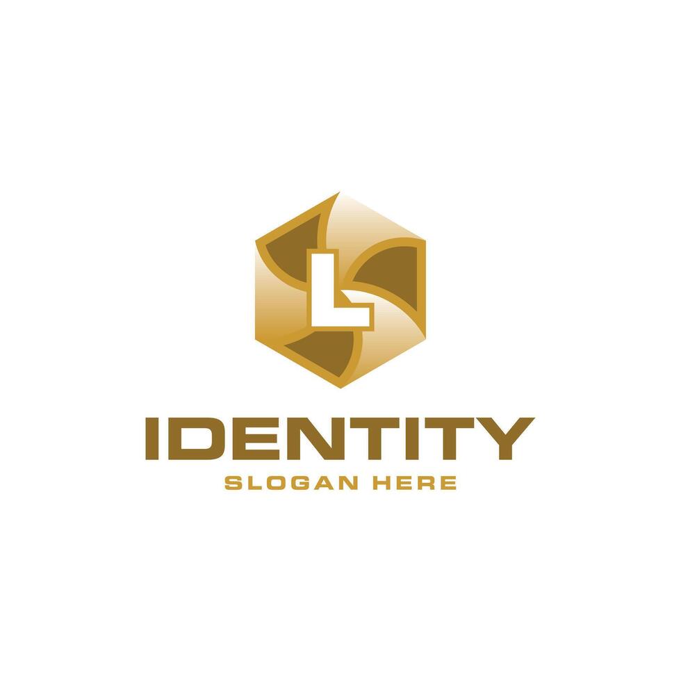 Letter L Simple Icon Hexagon Technology Creative Design Logo vector