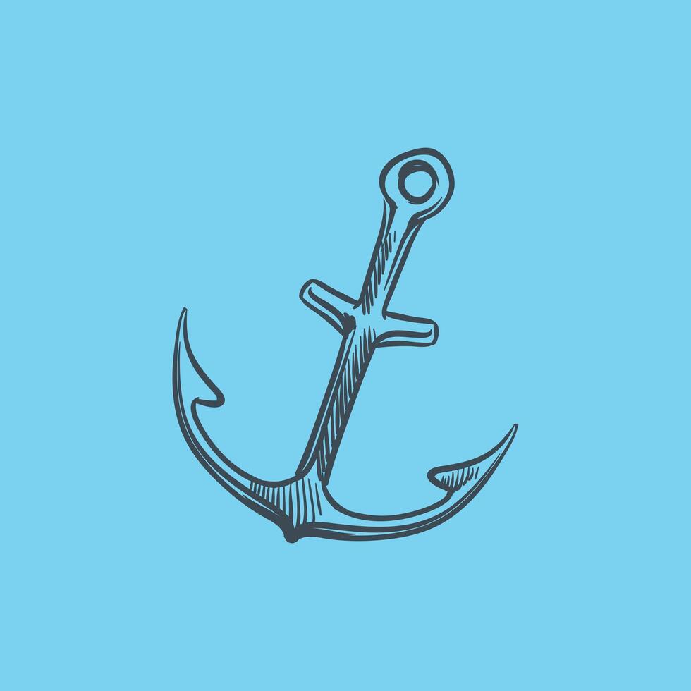 Anchor Line Iconic Modern Simplicity Creative Design Logo vector