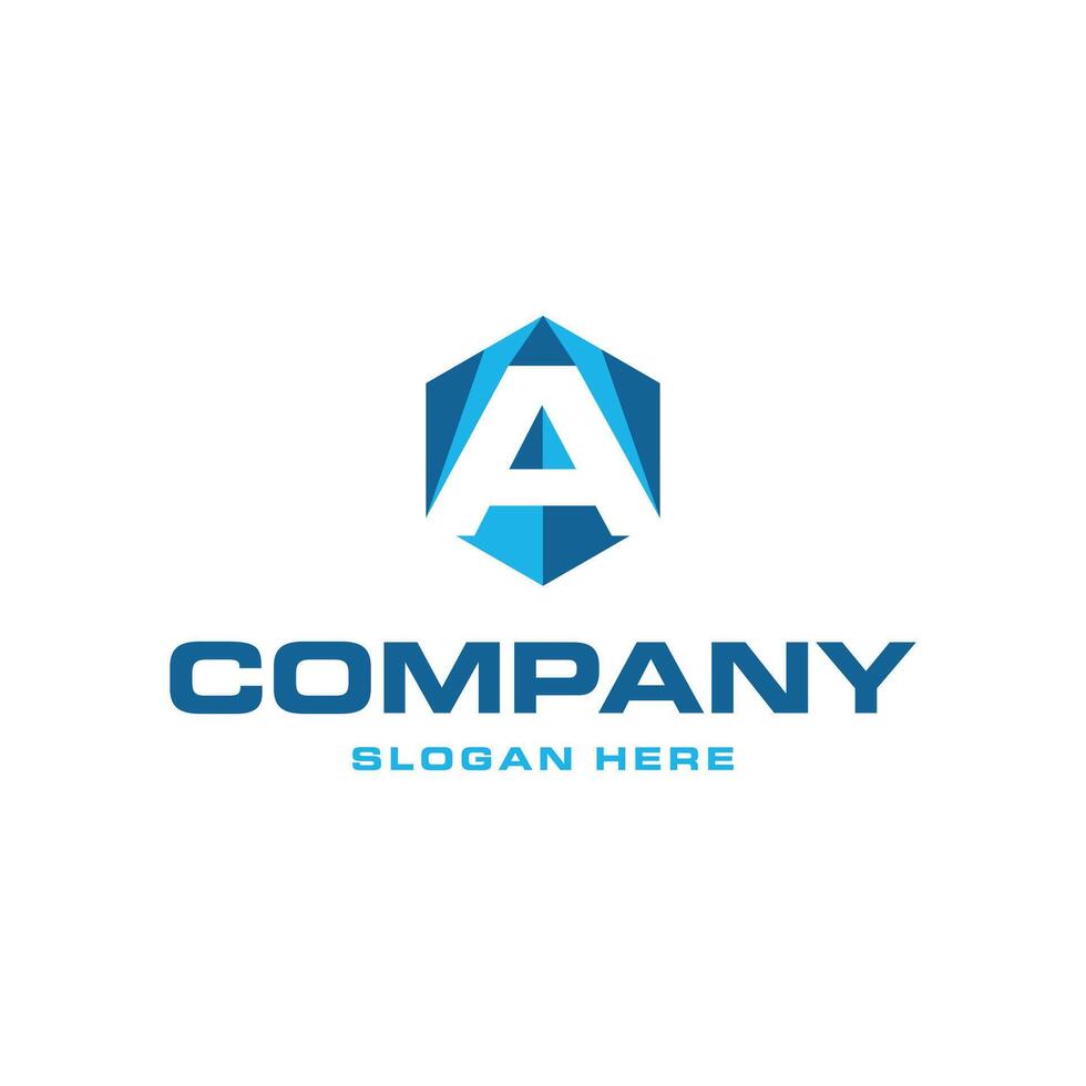 Initial A Hexagon Technology Creative Design Template Logo vector