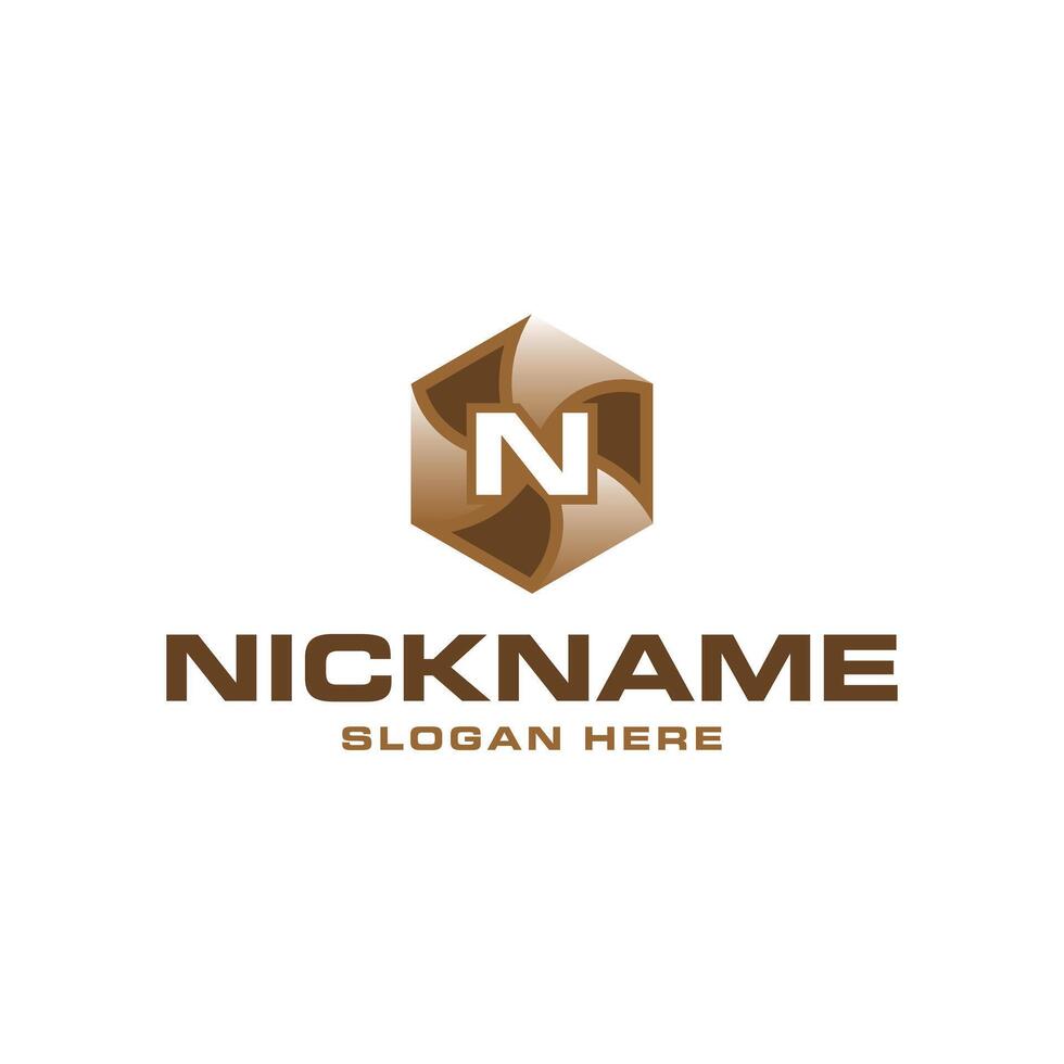 Letter N Simple Hexagon Technology Creative Design Template Logo vector