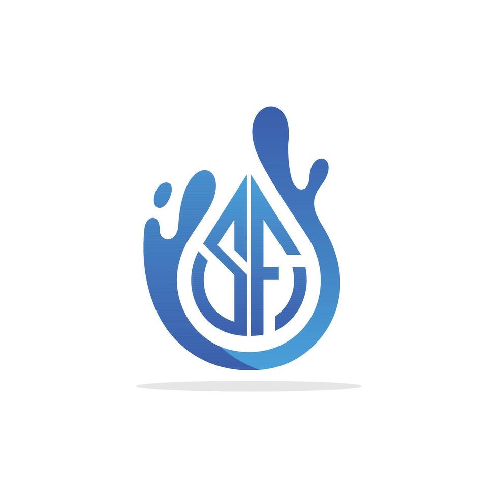 Letter SF Drop Splash Modern Creative Icon Business Simple Logo vector