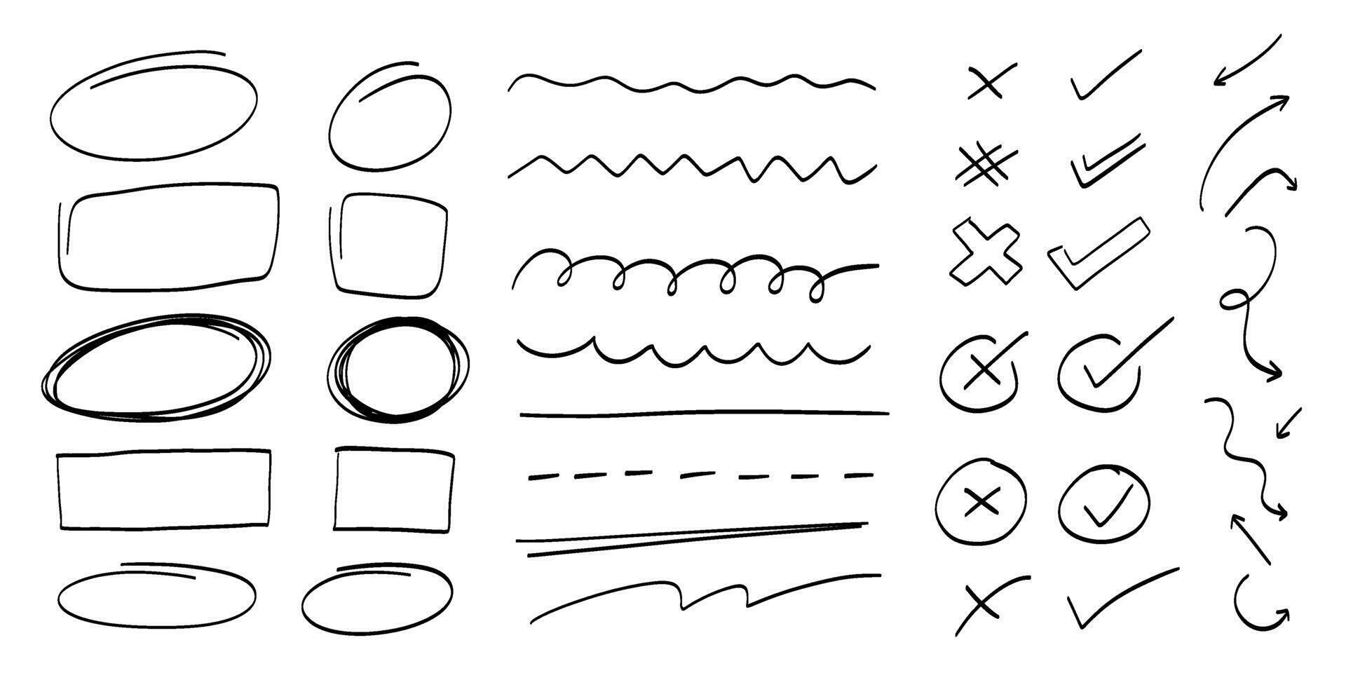 Collection of Hand-Drawn Doodles and Shapes vector