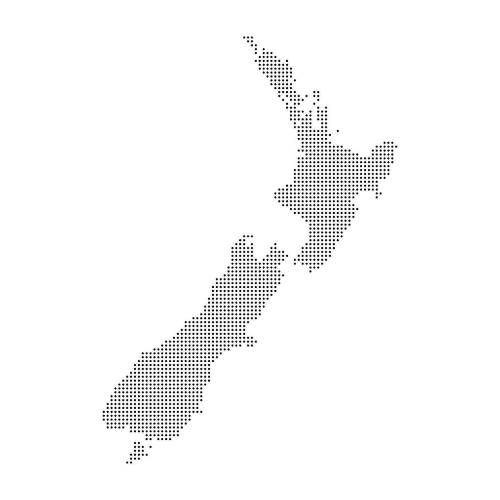 black halftone dotted new zealand map vector
