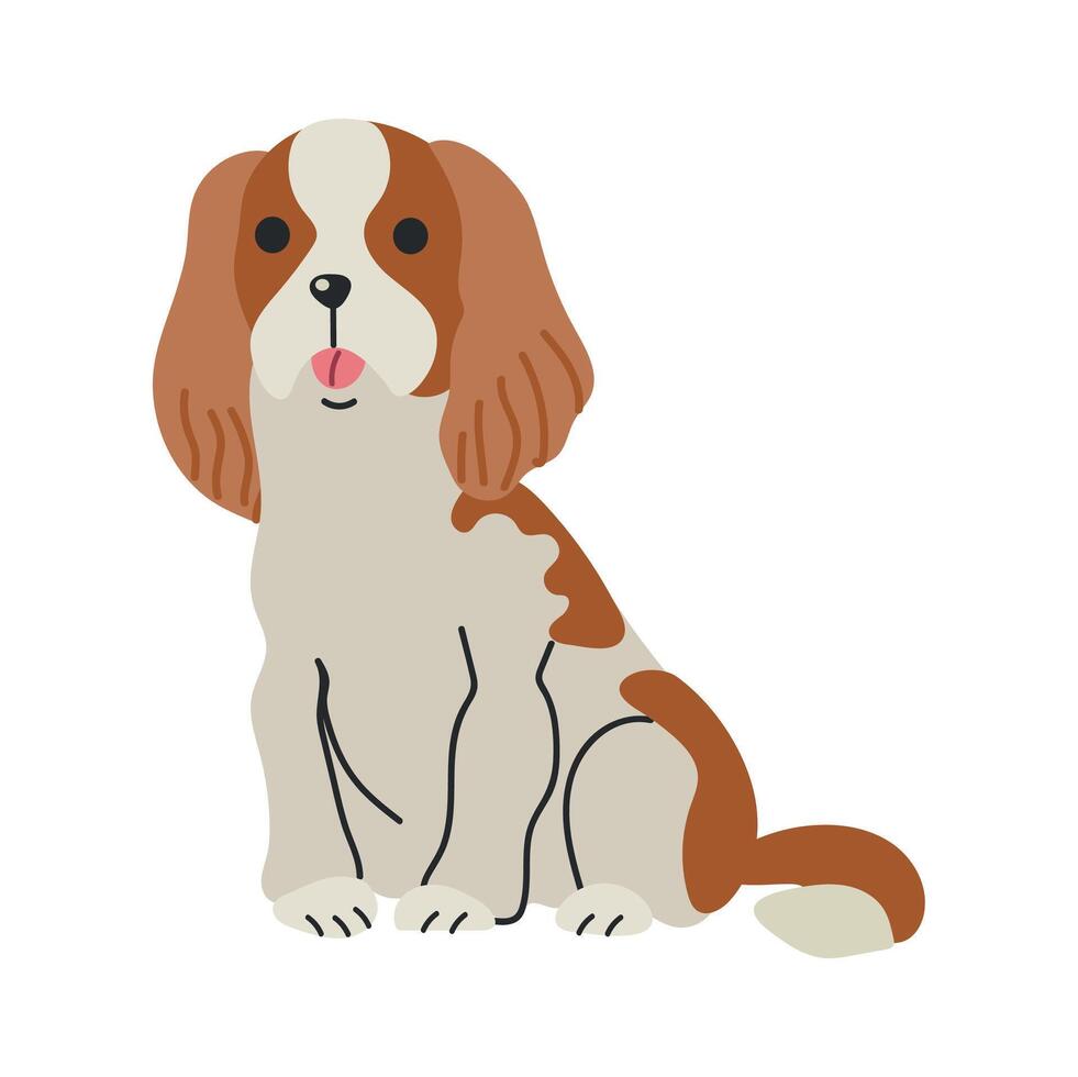 King charles spaniel icon clipart avatar logotype isolated illustration vector
