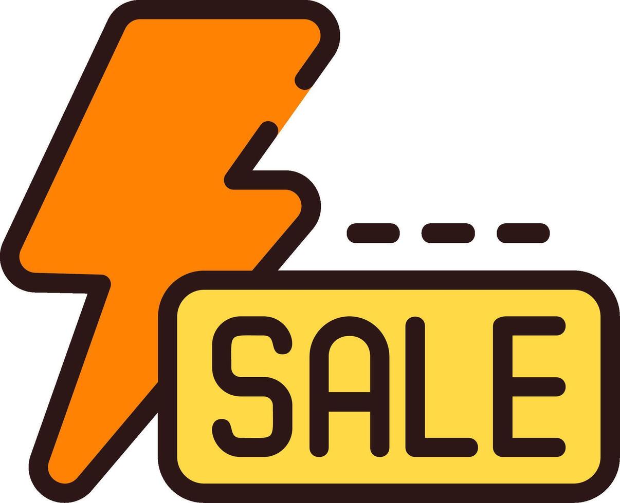 Flash Sale Symbol Filled Style Icon vector