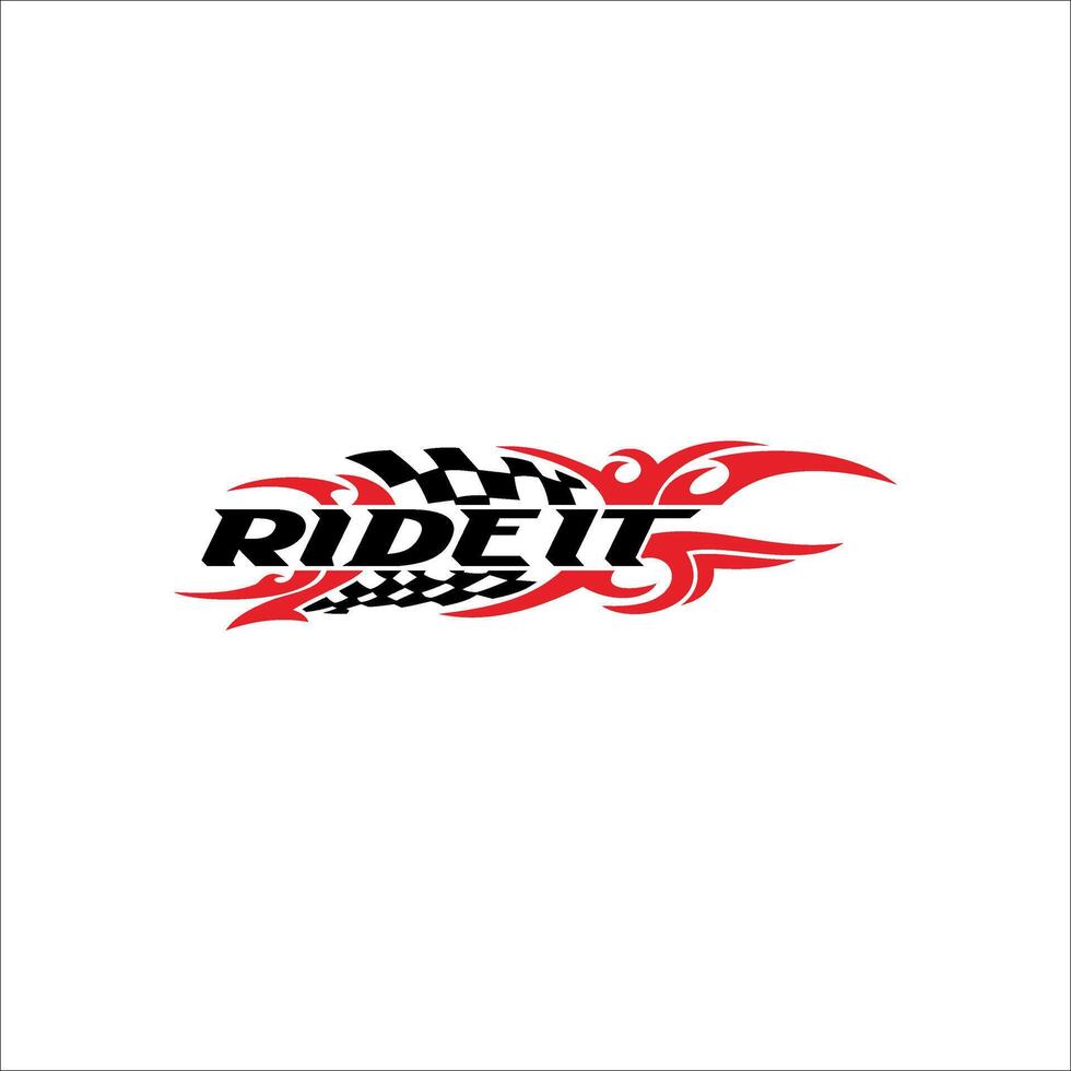 Ride it writing decorated with tribal vector