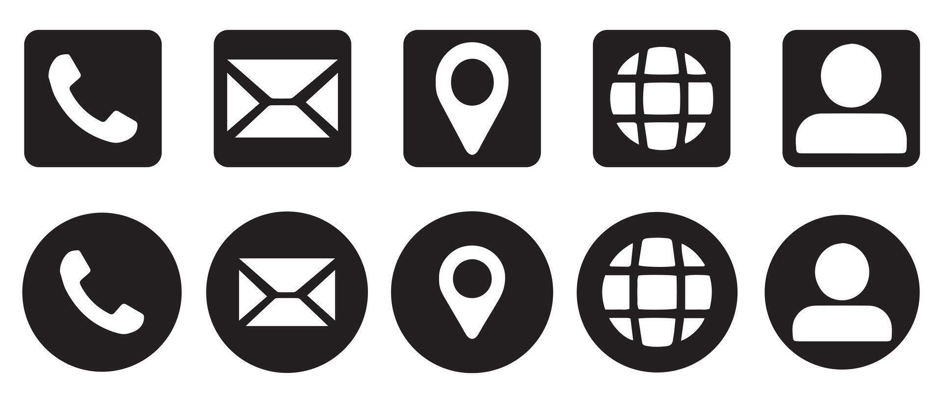 Phone call symbol. Business card icon set. illustration EPS 10 vector