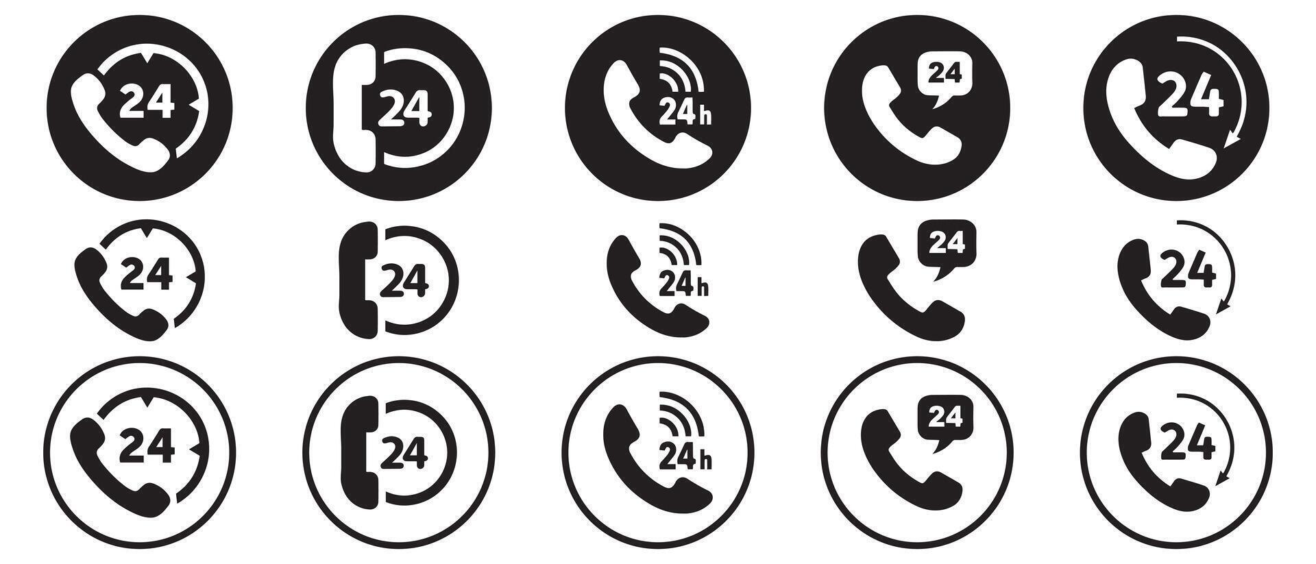 24h Service call center. Illustration EPS 10 vector
