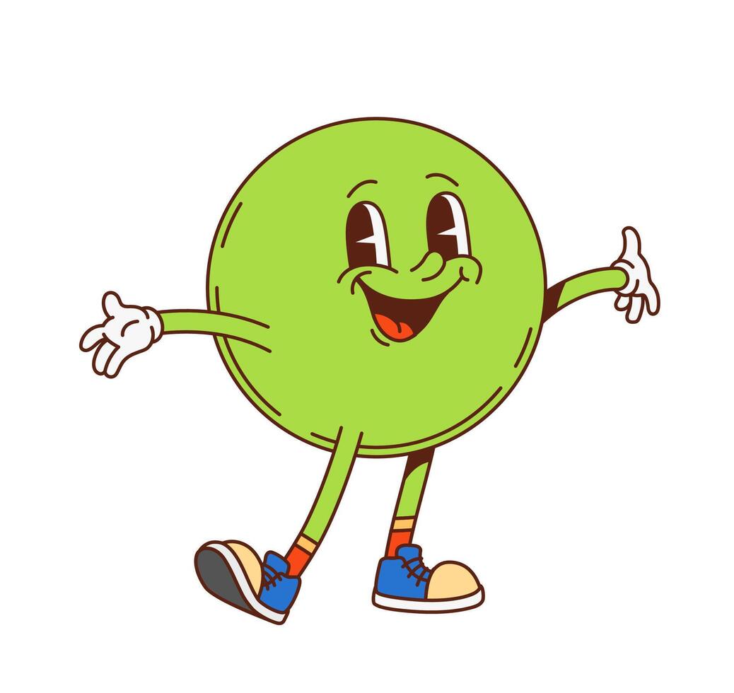 Groovy math sphere geometric figure character vector
