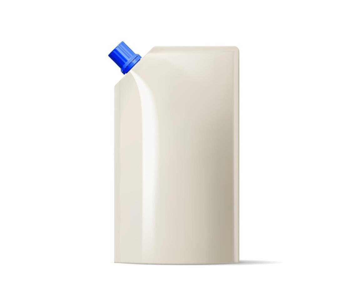 Mayonnaise sauce pouch container with a blue cap vector