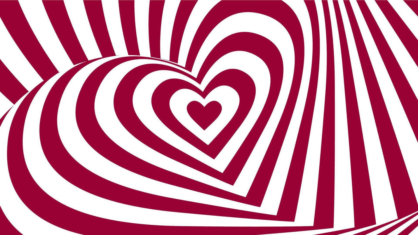 Psychedelic love heart tunnel background vector