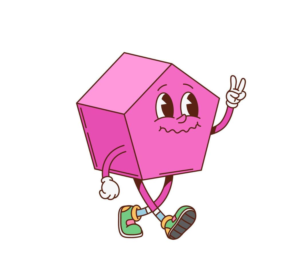 Groovy math pentagon geometric figure character vector