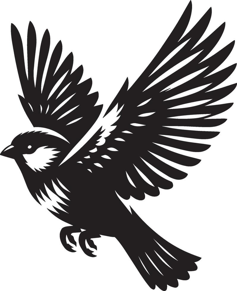 Neat sparrow bird outline on simple white vector