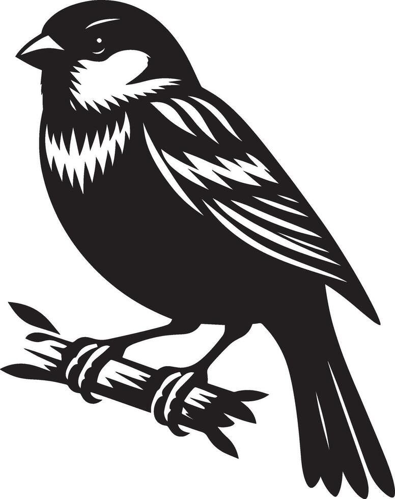 Impeccable sparrow bird shape on a clean canvas vector