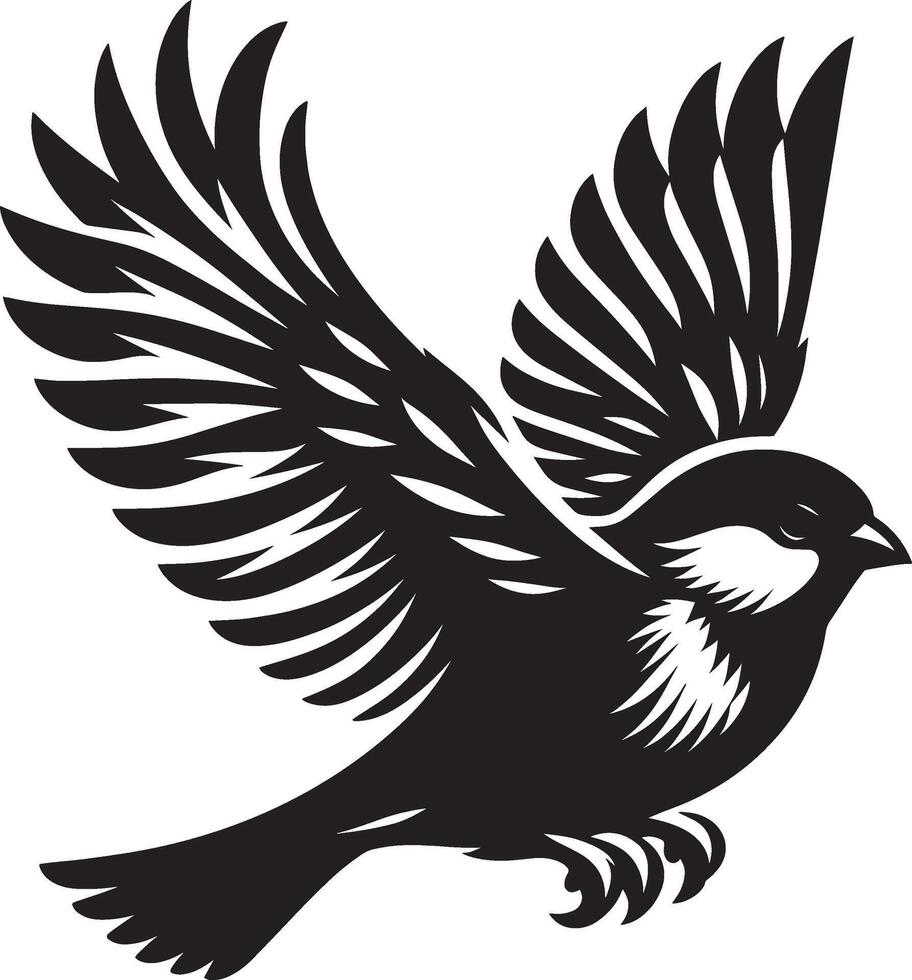 Soft sparrow bird shape design on plain white vector