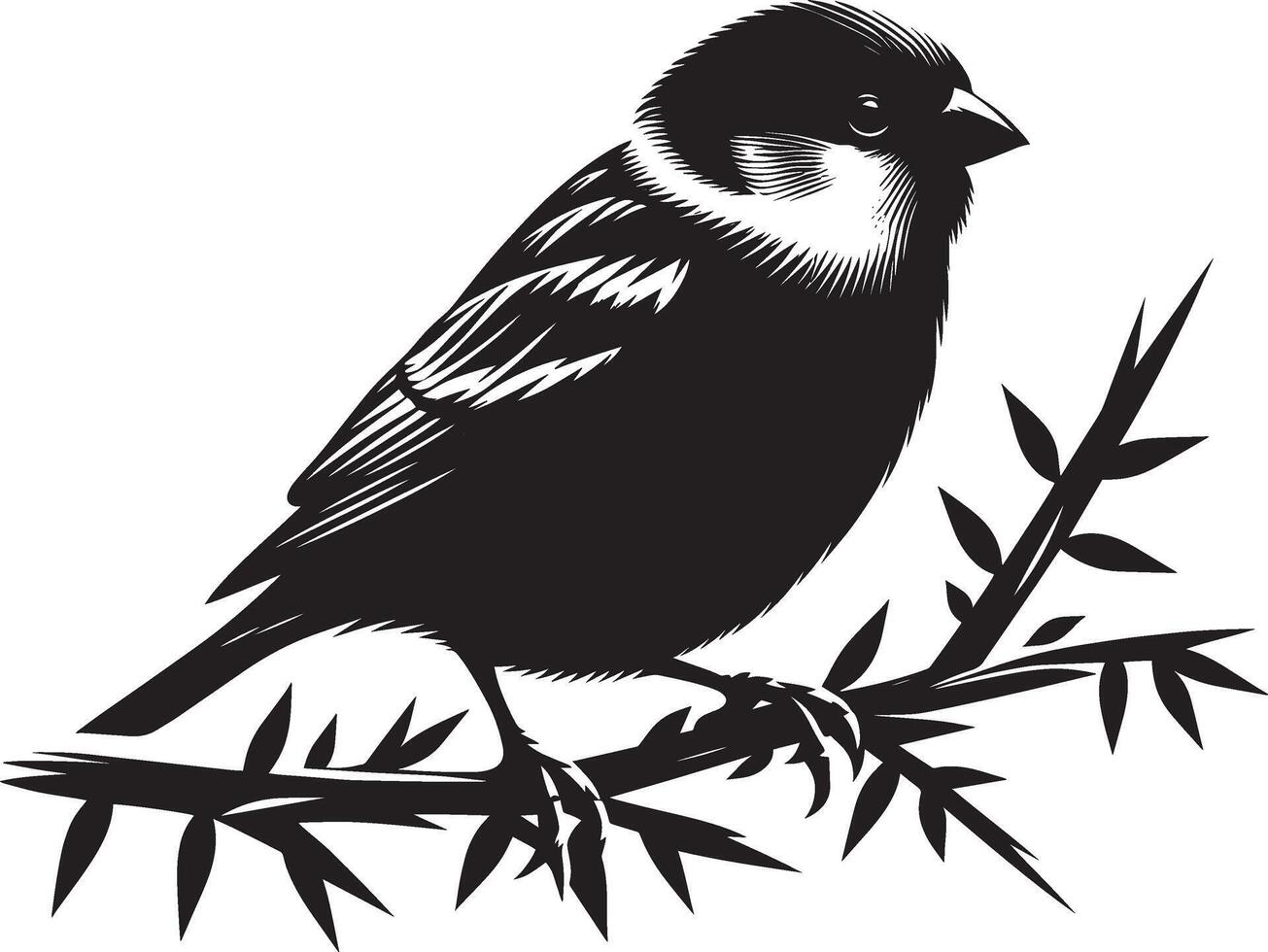 Vibrant sparrow bird shape on white background vector