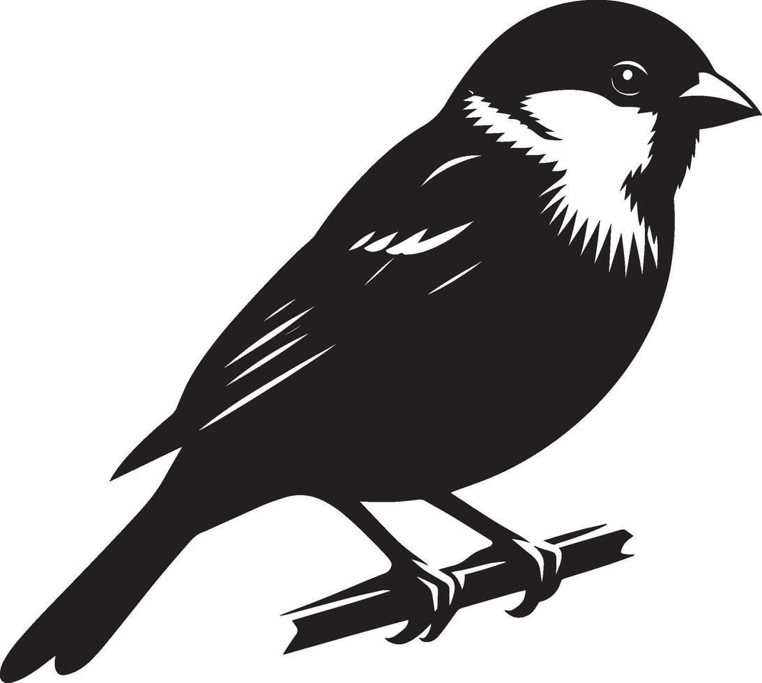 Whimsical sparrow bird shape on blank background vector