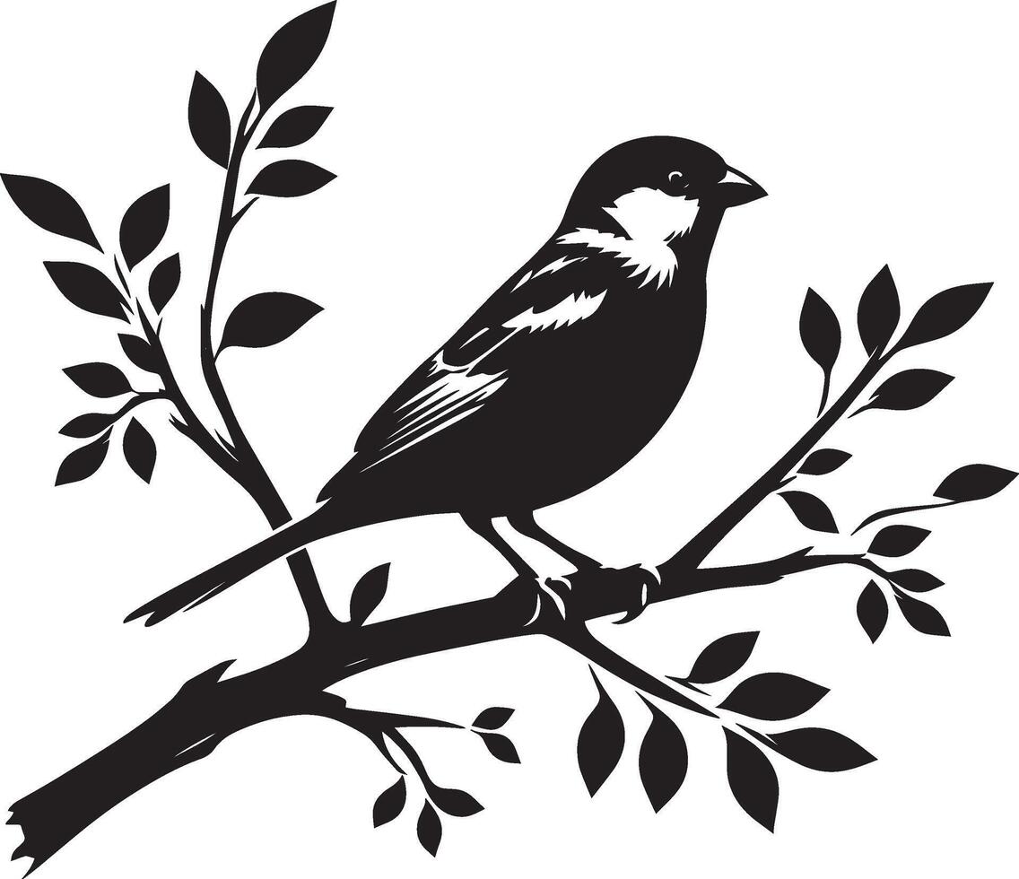 Lovely sparrow bird shape art on white background vector