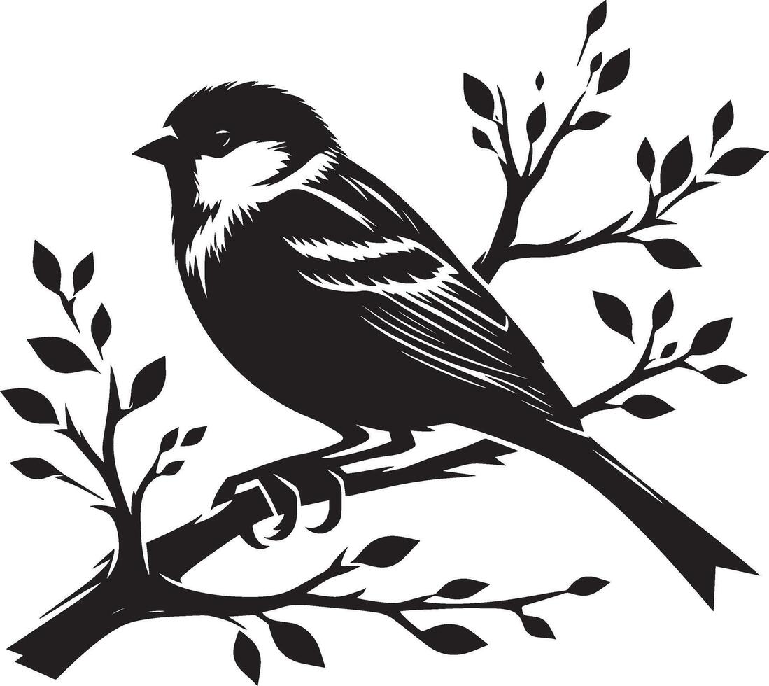 Crisp and clear sparrow bird outline on white vector