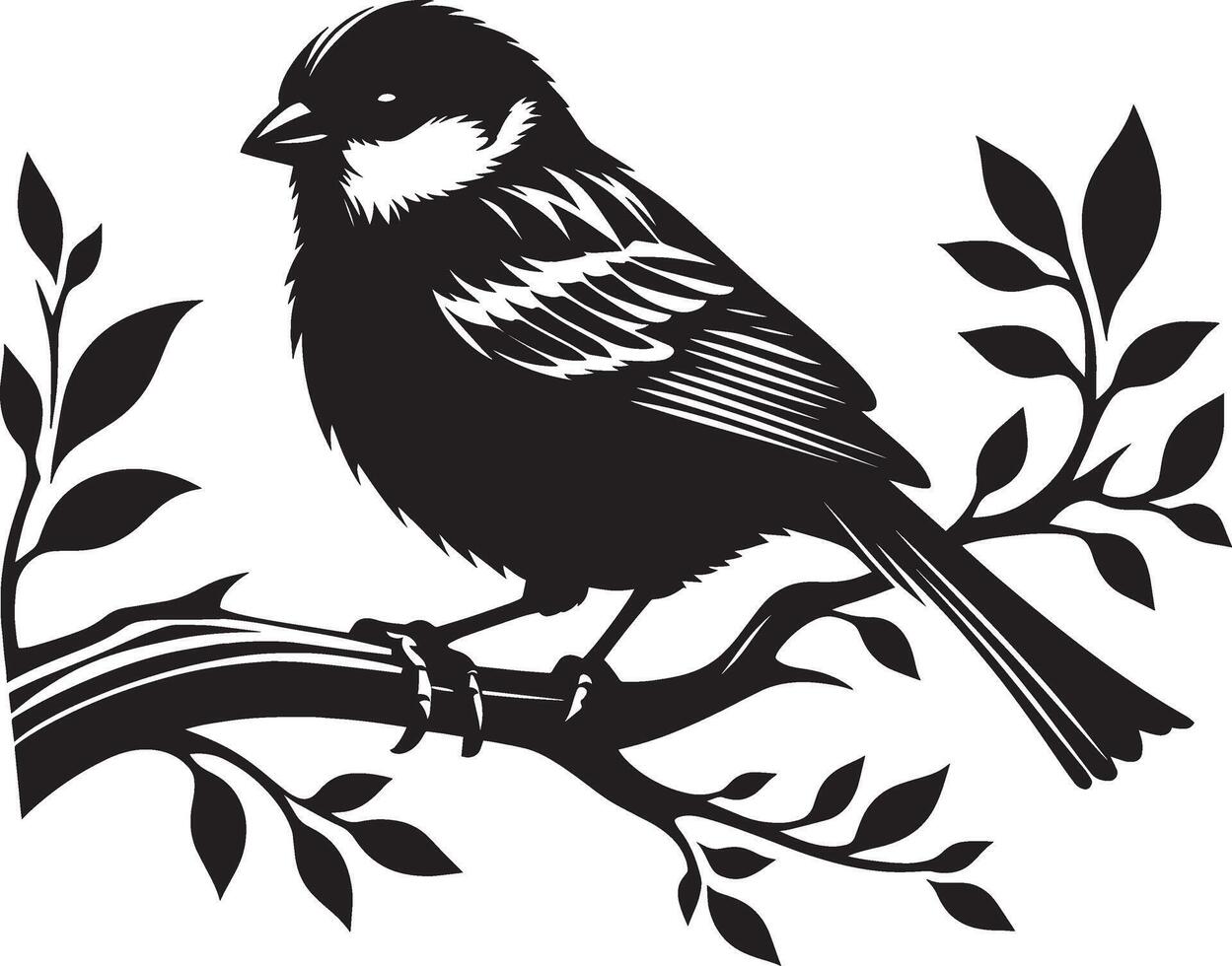 Polished sparrow bird silhouette on blank background vector