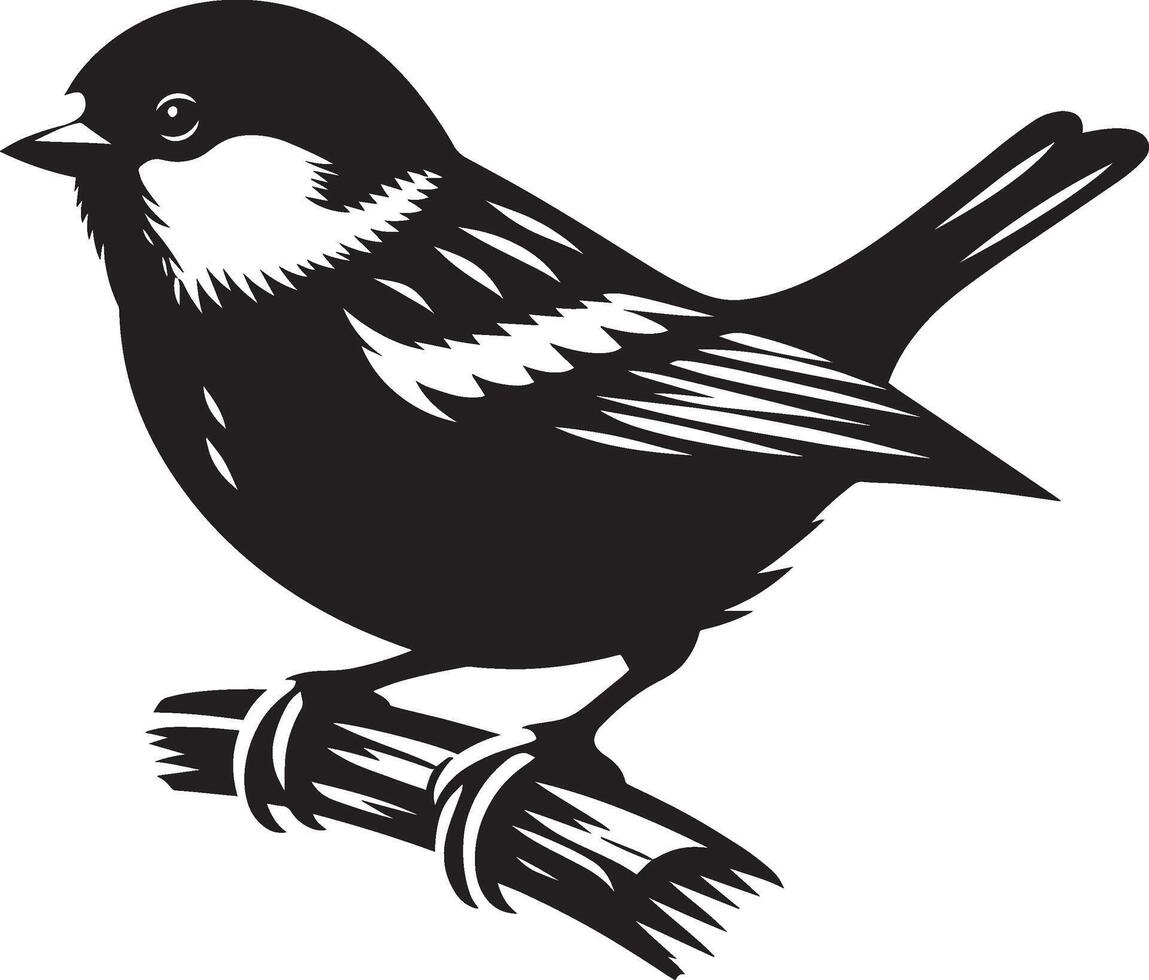 Neat sparrow bird outline on simple white vector