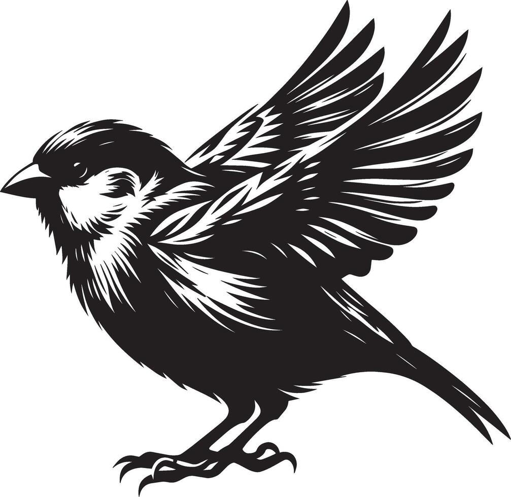 Impeccable sparrow bird shape on a clean canvas vector