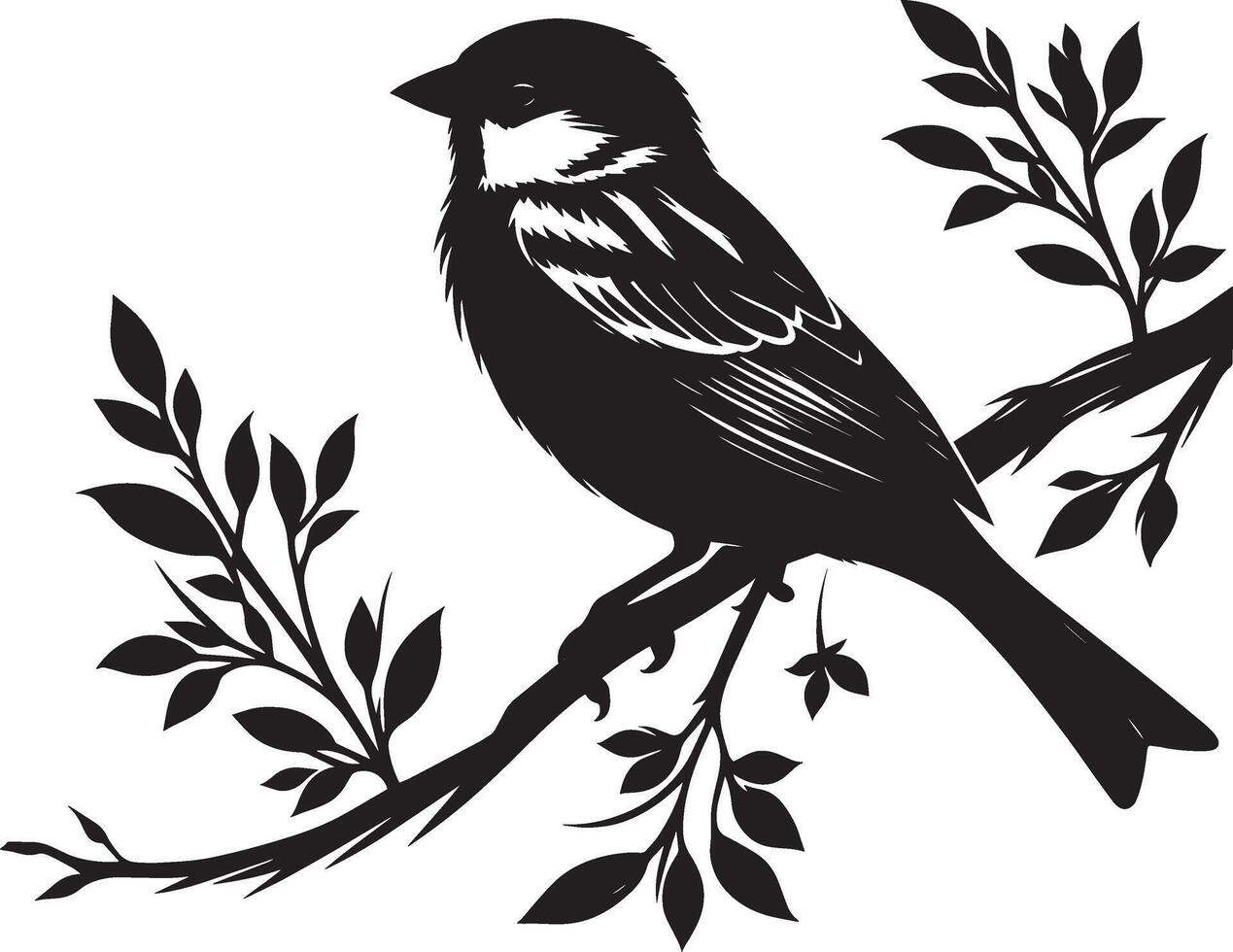 Dainty sparrow bird shadow on white vector