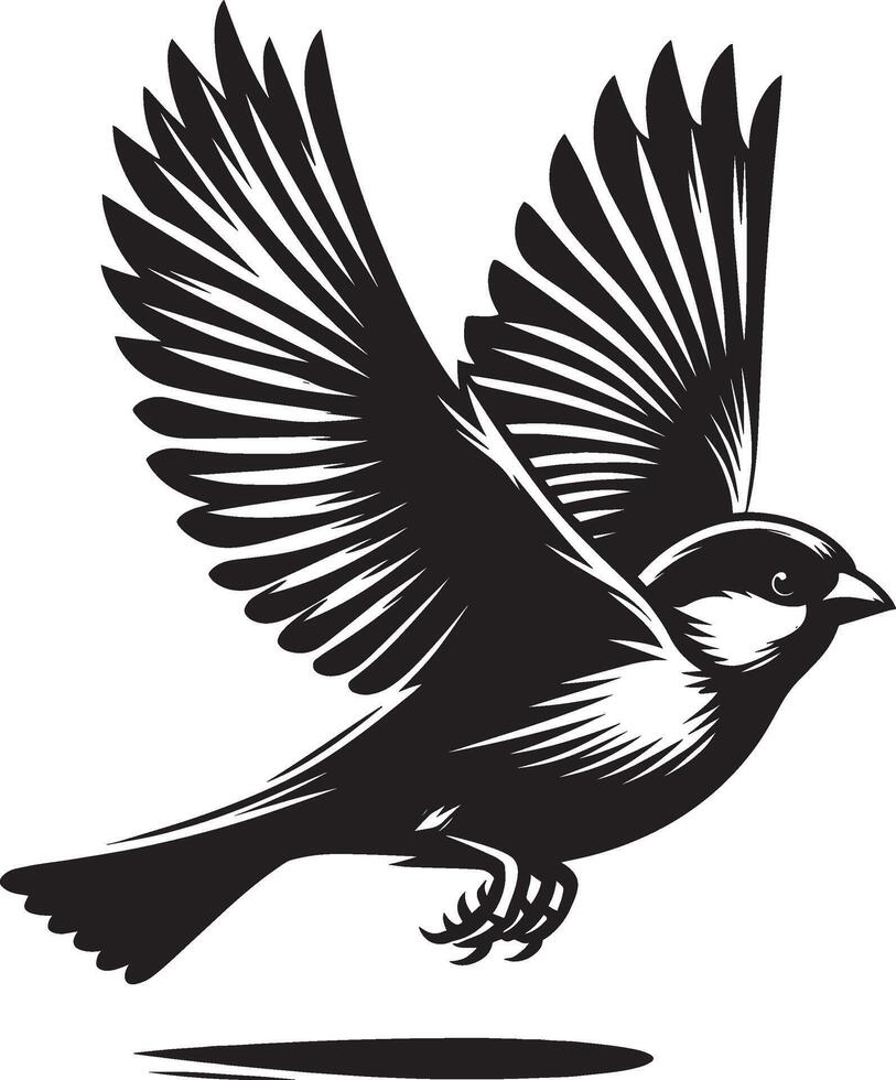 Inviting sparrow bird outline on clean white vector