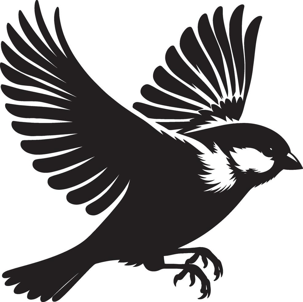 Captivating sparrow bird shadow illustration on white vector