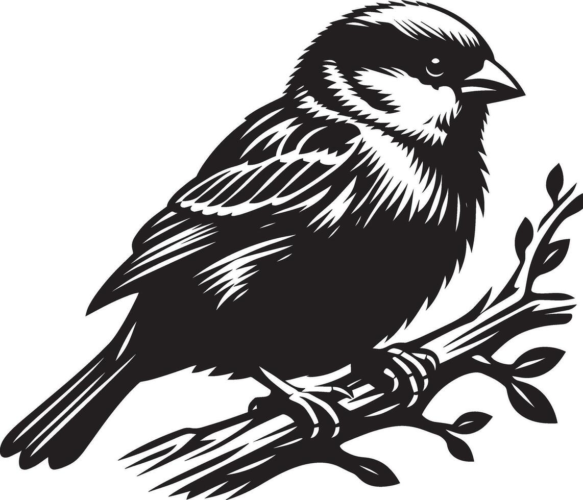 Lovely sparrow bird shape art on white background vector