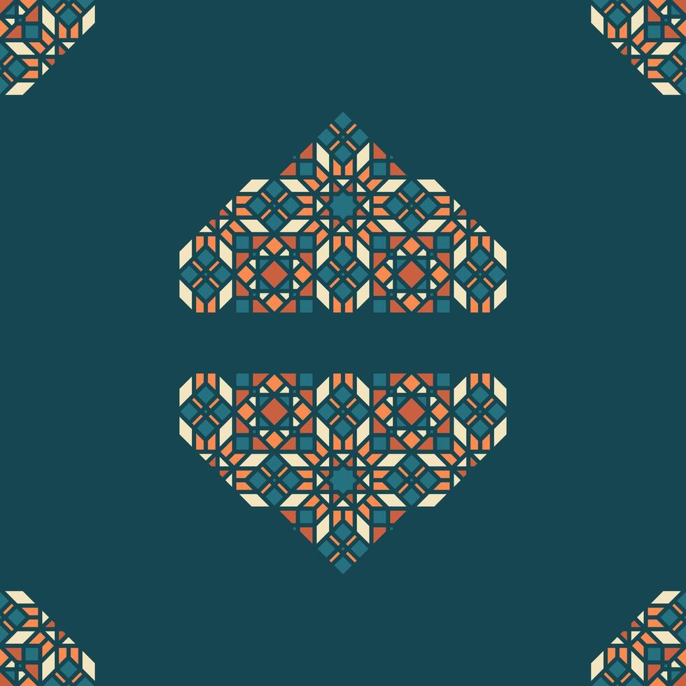 Islamic Ornament Forming Triangle on Top and Bottom vector